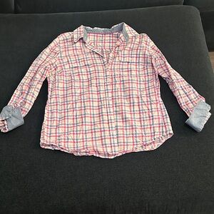 Plaid Button Down Shirt - Pink and Blue
